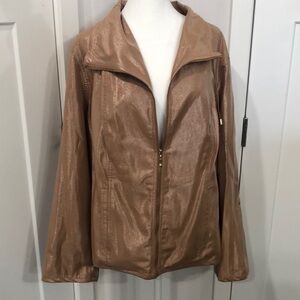 - Ruby Road woman stylish metallic rose gold lightweight jacket NWOT Metallic